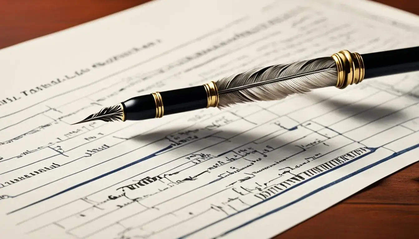 A fountain pen resting on a signed document