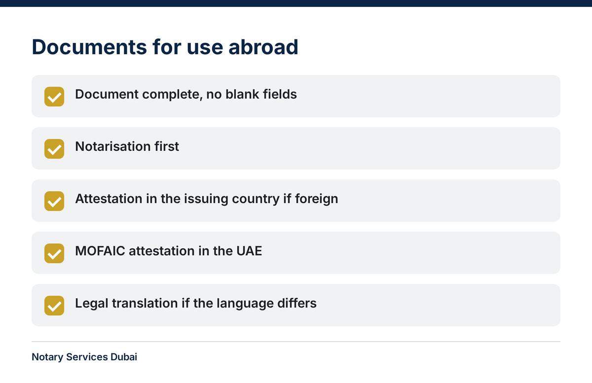 Al Barsha Notary: Get Your Document Notarised From Al Barsha 3 Checklist of steps for a document that will be used abroad after notarisation